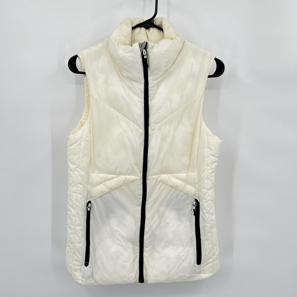 Champion Lightweight Insulated Vest Women‎ Medium Ivory Zip Athleisure Gorpcore